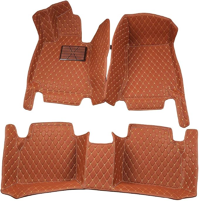 Floor Mats for Infiniti QX70/FX35/FX50 2009-2022 All Weather Front & 2nd Row Set Car Mat 100% Fit Brown by ZYCHUANGYING