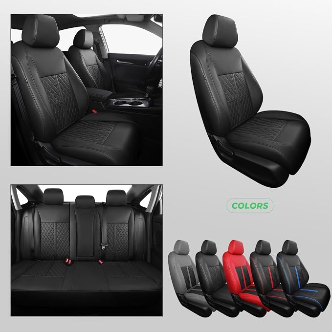 RIDEPOSH Custom Fit Seat Covers for Honda Civic 2022-2026 | Hatchback EX-L Sport Touring, Faux Leather, 60/40 Split Rear, Rear Armrest, Waterproof, Airbag Compatible, Easy-to-clean - Image 8
