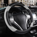 Leather Car Steering Wheel Cover, Universal Fit for Most Cars, Grey | Microfiber Leather,Non-Slip Breathable Auto Steering Wheel Protector by Szttswamp