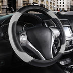 Leather Car Steering Wheel Cover, Universal Fit for Most Cars, Grey | Microfiber Leather,Non-Slip Breathable Auto Steering Wheel Protector by Szttswamp