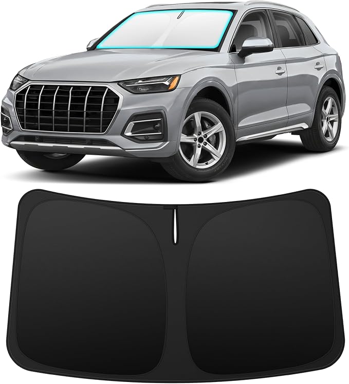INSAUTO Custom Fit Windshield Sun Shade for Audi Q5 2018-2026 | Foldable Front Window Sunshade Car Accessories, UV & Heat Reflector, Keeps Interior Cool, Includes Storage Bag by INSAUTO