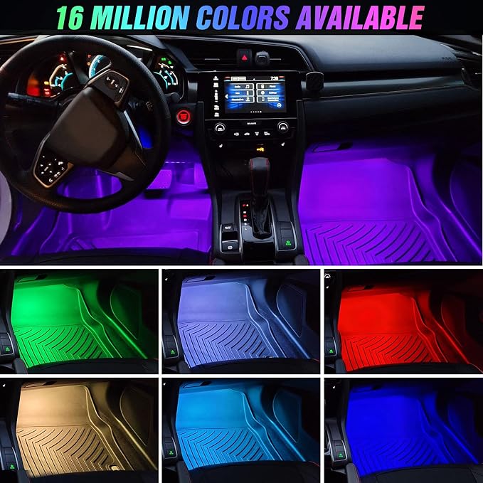 Nilight Car Interior Lights with APP Control 16 Million RGB Colors Strip Lights with Music Sync Mode and Multiple Scene Options for Cars Trucks SUVs - Image 5
