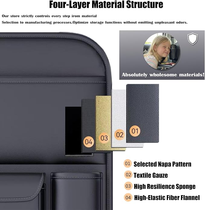 1 Pack - Car Organizer, Back Seat Car Organizer, Back Seat Organizer, Seat Back Organizer.(Black) - Image 6