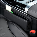 Ziciner Car Seat Gap Organizer, Premium Leather Auto Seat Storage Box, Vehicle Adjustable Front Seat Gap Filler, Car Seat Side Pocket Organizer for Phones, Glasses, Keys, Money, Cards (Black) by Ziciner