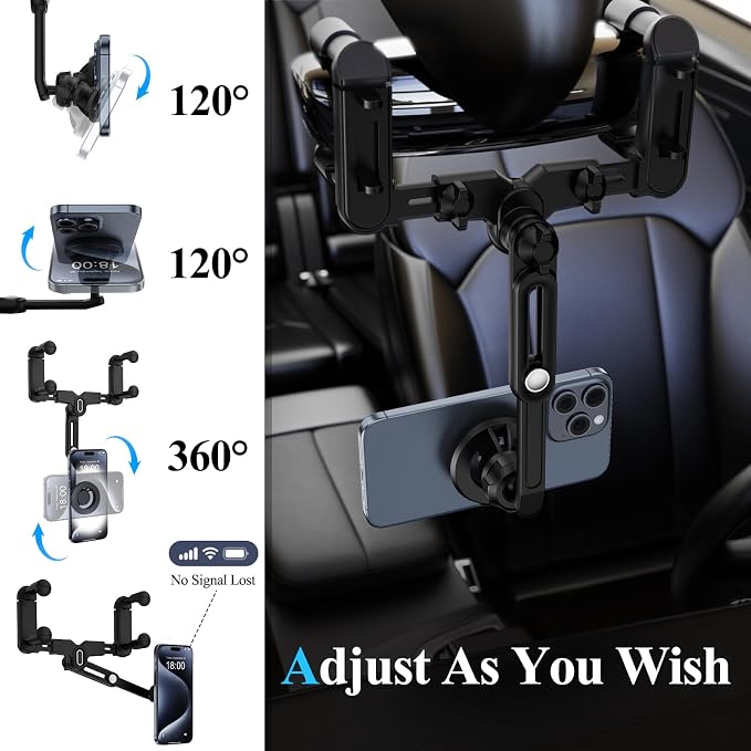 for Magsafe Car Mount, Rear View Mirror Phone Holder, Rotatable and Retractable Phone Holder for Car Compatible with iPhone 17/16/15/14/13/12 Series and Phones with Magsafe Case or Metal Ring - Image 6