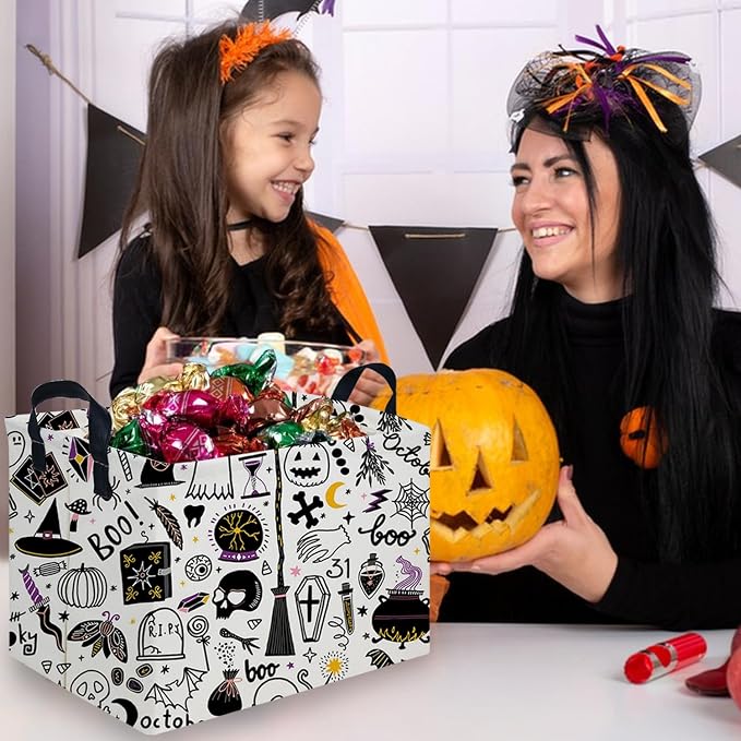 Halloween Ghost thriller basket,Empty Halloween basket,Horror and thriller decor,Trick or Treat Box for Boys and Girls,Horror decor(Magic Halloween) - Image 3