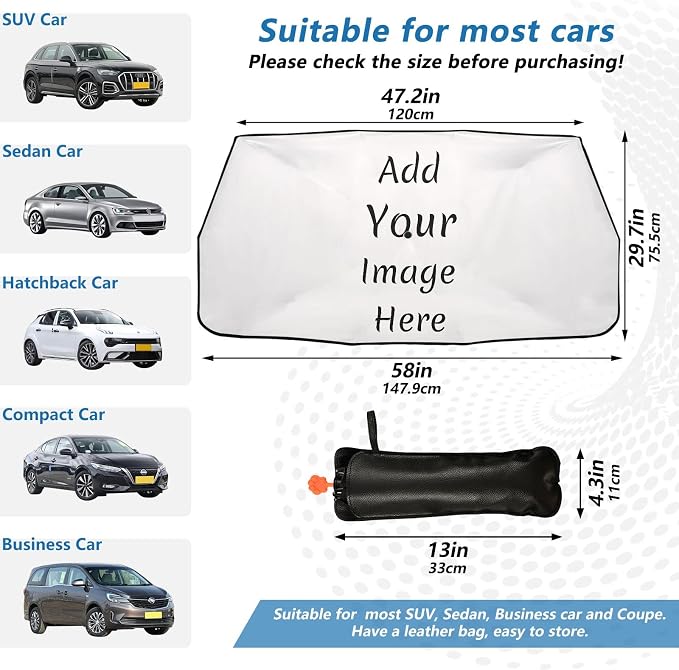 Custom Car Sun Shade Windshield Car Umbrella Foldable Uv Ray Reflector Front Window Sun Shade Visor Shield Cover - Image 2