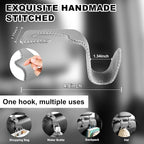 EldHus Car Seat Hooks for Purses and Bags, 4 Pack Car Purse Holder for Grocery Bag Handbag Clothes, Metal Headrest Hooks Covered by Leather, Gray - Image 4