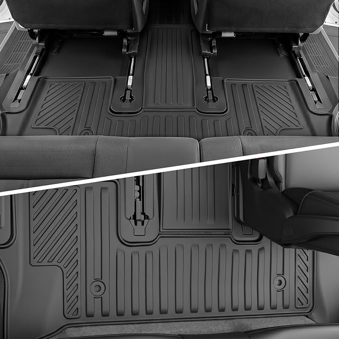 Auxko Floor Mats Fit for Kia Telluride 2020-2025 Bucket Seat | All Weather,All Season,Odorless,Anti Slip,Rain&Salt Resistant,TPE Material,Black,Accessories - Image 7