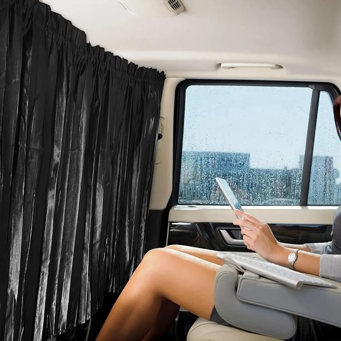 ZATOOTO Car Window Curtains for Privacy, Magnetic Divider Window Sun Shade | Universal Fit, Front & Rear Divider, Keep Cool, Easy Installation, For Travel & Camping, Removable Simple - Image 9