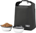 Pet Food Storage Bag Dog Food Travel Bag with 2PCS Collapsible Dog Travel Bowls Waterproof Kibble Storage Container for Road Trips Camping (Black, Small) by SFIUYDS