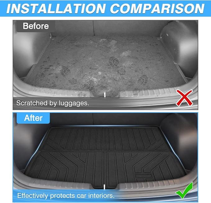 Powerty Trunk Mat for Kia NIRO 2023-2026 (Not for NIRO EV& NIRO Plug-in Hybrid), All Weather TPE Cargo Mat Liner for NIRO Rear Trunk - Image 4