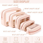 YOPCDJ 5PCS Diaper Bag Organizer Pouch Set, TSA Approved Toiletry Bag，Clear Waterproof TPU Makeup Bag Set Travel Organizer Bags for Women and Kids - Image 2