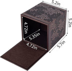 Antique Leather Square Tissue Box Cover/Holder,RHCSZ Table Napkin Case Dispenser,Facial Tissues Organizer with Magnetic Bottom for Home Office,Tissues Cube Box (Retro) - Image 5