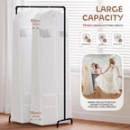 Lazebox 72" Garment Bag with Zipper Pocket, Wedding Dress Bag for Gowns Long, White - Image 2