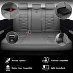 CAR PASS 3D Foam PU Leather Car Seat Covers, Universal Seat Covers Full Sets for Trucks SUV Sedan Automotive Seat Covers Armrest Airbag Compatible Waterproof Comfortable Faux Nappa Leather All Gray - Image 5