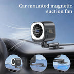 Car Fan for Driver & Backseat, Powerful Large Airflow Portable Fan with Extendable Arm, Rechargeable 3000mAh Battery, Magnetic Clip Mount, 5 Speeds, Quiet Cooling Fan for Car, Baby, SUV, Truck (Black) - Image 4