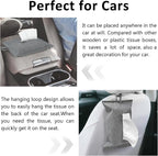 kakaforsa Toilet Paper Holder Reusable Tissue Holder Travel Tissue Holder Wall Hanging Tissue Box Cover Toilet Paper Storage Rectangle Napkin Holder Cloth Tissue Box for Car Office Desk, Gray - Image 6