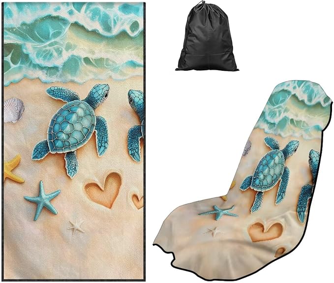 Sea Turtle Car Towel Seat Cover 1 Piece Breathable Car Seat Cover Protector Removable Automotive Accessories for SUV Vehicle Sedan Truck by Aplkyhs