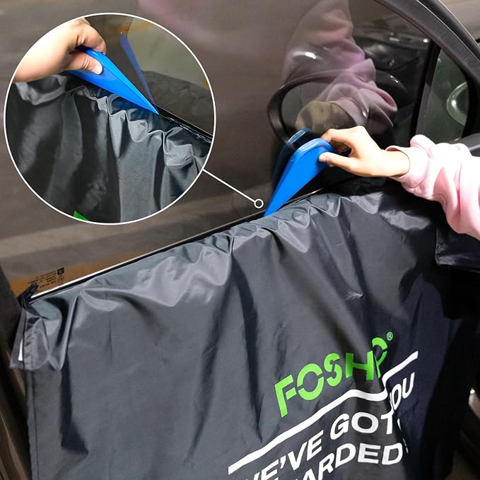 FOSHIO 4 Pack Car Door Panels Waterproof Cover Protection Window Tint Car Wrap Tools, Car Door Guard for Dogs, Black, 41" x 35" - Image 5