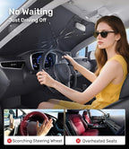 Zanch 2026 Upgraded Car Windshield Sun Shade [Cool Down by 75℉ ] with Heat Insulation Coating, Foldable Sunshade Umbrella with Flexible Handle & Ribs, Extra Small (51''x29'') for Compact Cars - Image 7