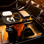 Car Cup Holder Expander Tray with Phone Slot | 9.5in removable tray, fits 16-46oz bottles, universal for cars & Tesla Model Y/3, road trip use - Image 6