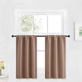 RYB HOME Cafe Blackout Curtains 30 inch Length, Short Window Curtain Tiers | Light UV Heat Blocking, Energy Saving, Privacy Protection, For Basement Bathroom Kitchen Window, W29 x L30, Mocha, 2 Panels by RYBHOME