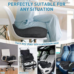 BlissTrends Thick Seat Cushion for Office Chair & Car Seat, XL, Grey | Memory Foam with Removable Cover, Ergonomic Tailbone & Sciatica Support for Pressure Relief and Long Sitting, 3.9" Thick - Image 5