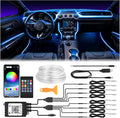 Interior Car LED Strip Lights 400 inches Fiber Optic tubing USB Powered RGB 8 in 1 Car Neon with Wireless APP and Remote Control, Ambient Lighting Kits 16 Million Colors,Sync to Music by SSVISION