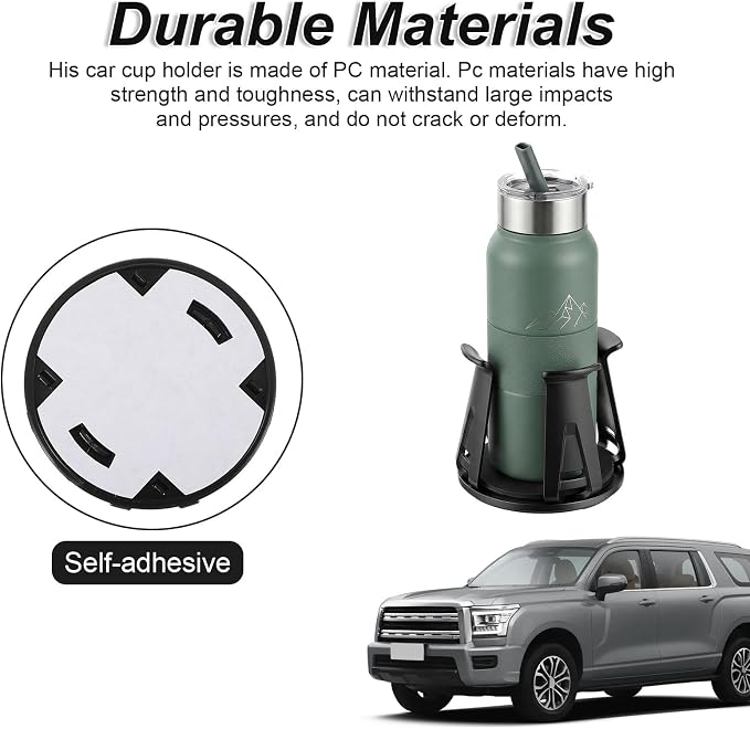 Amaxiu 2 Pcs Car Cup Holder Expander, Adjustable Cup Holder for Cars Automotive Slim Can Cupholder Insert Adapter with Self-Adhesive & Suction Cups Secure Drink Holders for Car SUV Truck - Image 5