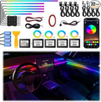 Acrylic Interior Car LED Strip Light, Dreamcolor 22-in-1 RGB Ambient Lighting with APP, 16 Million Colors 175in 600LED Music Sync Lights for Night Driving, Home, Camping & Gift Decor by LED-UTRIGG