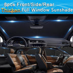 KMF 8pcs Sun Shades for Jeep Cherokee SUV 2014-2023 Accessories (NOT Grand Cherokee),Thicken Full Car Window Covers for Windshield Side Rear, UV Block and Privacy Blackout for Camping - Image 6