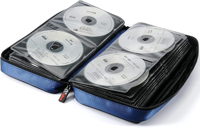 CCidea 96 Capacity CD/DVD Case Holder Portable Wallet Disc Storage Binder for Car, Home, Travel (96-Blue) Specials - Image 4