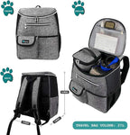 PetAmi Dog Travel Backpack 27L Airline Approved Pet Supplies Bag, Gray | Cat Traveling Suitcase Organizer for Weekend Road Trip Camping; 2 Food Containers, 2 Collapsible Bowls & Poop Bag Dispenser - Image 2