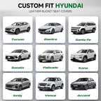 GIANT PANDA 2PCS Front Seat Covers for Hyundai Sonata Elantra Tucson Santa Fe Accent Kona Palisade Genesis Venue Ioniq, Faux Leather Bucket Seat Cover Fit Hyundai Seat Protectors (Black) - Image 2