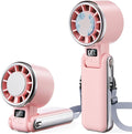 SHEWIND Portable Handheld Fan with Ice Cooling - 5 Gear High Speed Personal Turbo Fan Rechargeable, Up to 11 Hrs, Mini Hand Fans for Travel Essentials, Beach Vacation, Gifts for Women, Men (Pink) by SHEWIND