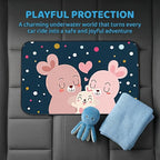 Magnetic Car Window Shade for Baby, Cartoon Pattern Automotive Side Window Blackout Curtain, Vehicle Sun Shade UV Privacy Protection Heat Blocking Cover, Universal Fit (Rabbit) - Image 5