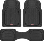 Motor Trend FlexTough Floor Mats for Cars, Black Deep Dish All-Weather Car Mats, Waterproof Trim-to Fit Automotive Floor Mats for Cars Trucks SUV, Universal Floor Liner Car Accessories by MotorTrend