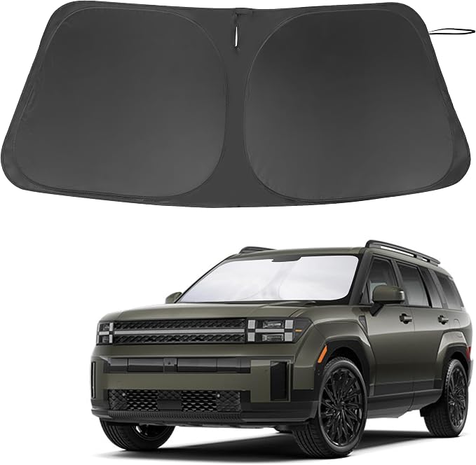 Front Windshield Sun Shade Foldable Front Window Sun Shade Visor Custom Fit for 2024-2026 Hymdai Santa Fe Block UV Rays Heat Sun Shield Keep Car Cooler Car Accessories - Image 9