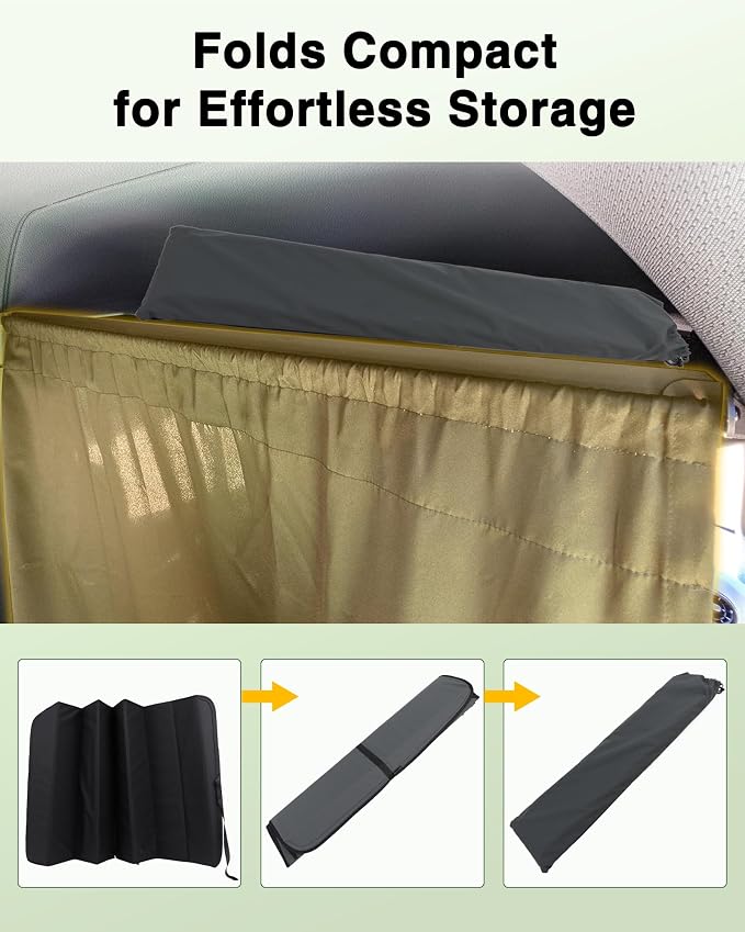 Insulated Windshield Cover Fit for Ford Transit Medium/High Roof | 150 250 350 2015-2025, Blackout Privacy & Thermal Insulation Van Front Windshield Shades, All-Season Van Life Camping, Gray - Image 9