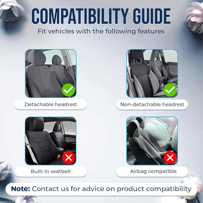 GENANY Forest Creature Car Seat Covers, 2-Piece Front Seat Set | 2-piece polyester front seat cover set, each 49.5 x 19.6 inches, with adjustable straps and hooks - Image 2
