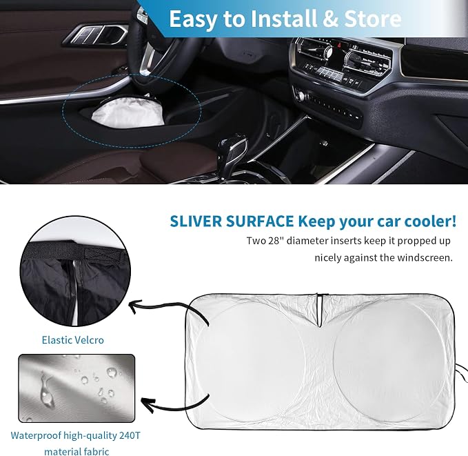 Windshield Sunshade for BMW X3 2018-2024, 2025, 2026 for M40i Sun Shades | Custom Fit BMW sDrive30i, xDrive30i, and Hybrid Window Cover Car Accessories Blocks UV Ray - Image 6