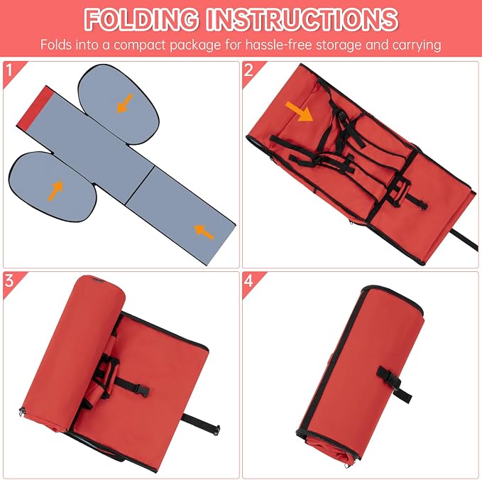 Padded Car Seat Travel Bag Compatible with Doona Car Seat Stroller | Car Seat Travel Bag with Lockable Zipper, Foldable Gate Check Bag for Airplane, Travel for Baby Essentials(Cherry Red) - Image 5