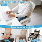 CushZone Seat Cushion and Lumbar Support Pillow for Office Chair, Khaki | Ergonomic Memory Foam for Sciatica Pain Relief & Posture Correction, Non-Slip Chair Cushions for Car, Wheelchair and Travel - Image 7
