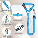 BWOGUE 2 Pack Dog Seat Belt for Car, Headrest Restraint Bungee Leads | Reflective Stitching, Elastic Bungee Buffer, 18.9-27.5 in Adjustable, Use with Dog Harness, Dogs and Cats, Zinc Alloy Snap - Image 3