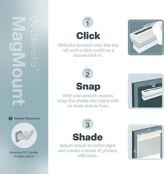 REGAL estate Magnetic Top Down Bottom Up Door Shades, White, 25 x 48 in | Strong-hold MagMount, Thermal insulation, Adjustable privacy for steel doors, Light filtering, Cordless cellular shade - Image 6