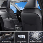 Huidasource Front Car Seat Covers Fit for Toyota RAV4, Full Coverage Seat Protector Fit for 2019-2024 Toyota Rav4 XLE LE XLE Premium Limited(Not for Hybrid/Adventure/TRD Off-Road/Prime, Black&Blue) - Image 2