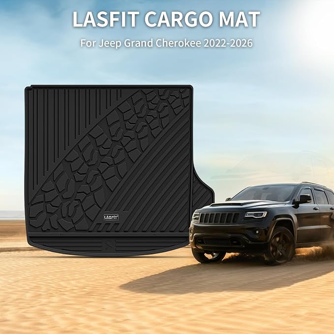 LASFIT Cargo Mat for Jeep Grand Cherokee WL 2022-2025 2026 5-Seat | Include 4xe, NOT for Grand Cherokee L, All Weather, TPE, Custom Fit, Trunk Mat, Cargo Liner, Black - Image 8