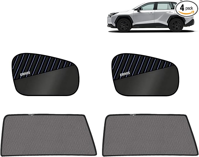 2 PCS Car Rear Side Window Shades for 2026 Toyota RAV4 Accessories | Sun Shades with Breathable Mesh, UV & Heat Blocking Privacy Covers for Baby, Travel, Camping by ERIVIS