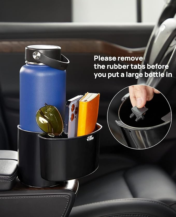 JOYTUTUS Cup Holder Expander, Expandable Insert Extender, Adapt Most Regular Cup Holder for Car 18-40oz (3.4-3.8 Inch), Hydro-Flask, Yeti, Nalgene (16 40 Oz) Large Water Bottles - Image 2